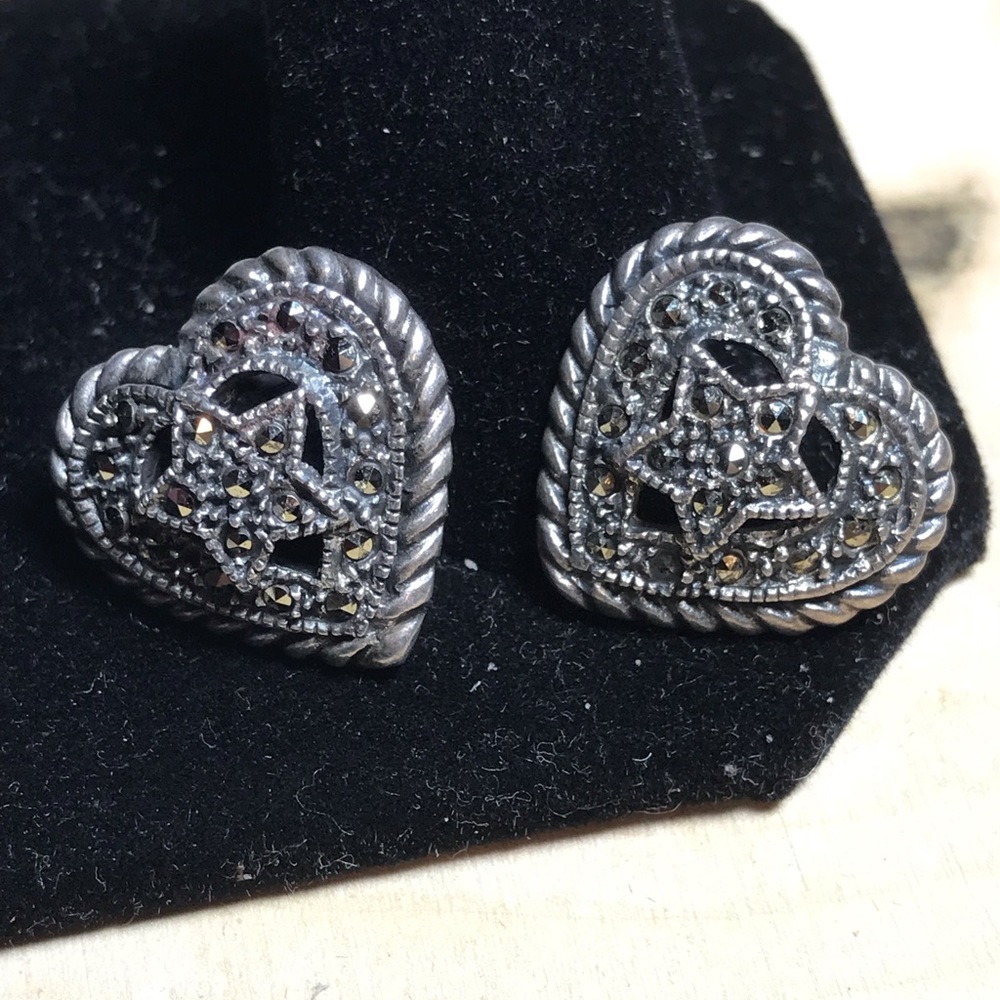 Sterling silver an marcasite earrings
